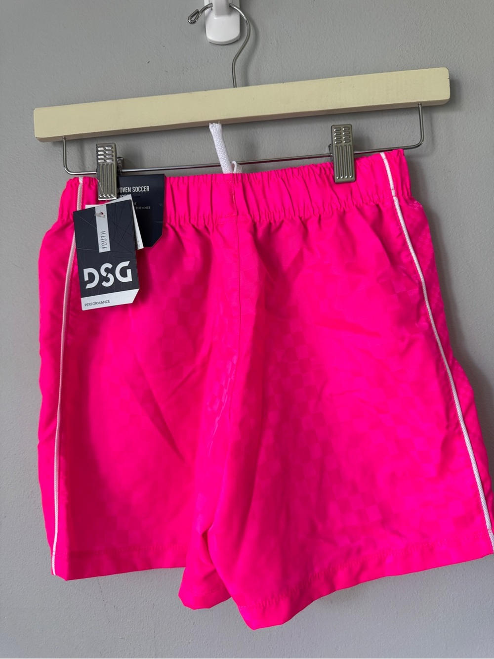 DSG Neon Hot Pink Athletic Shorts with White Piping BOYS